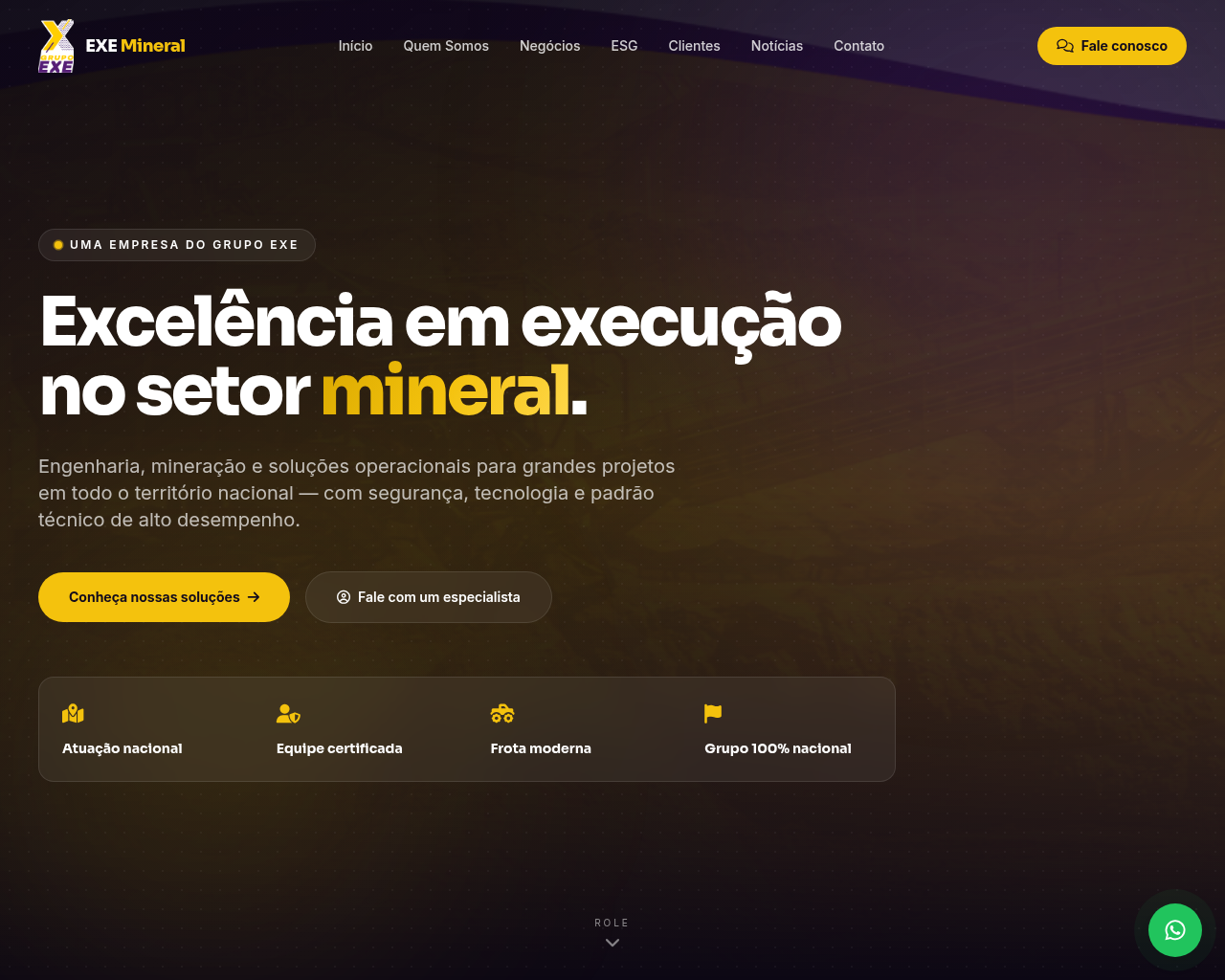 Preview do site EXE Mineral