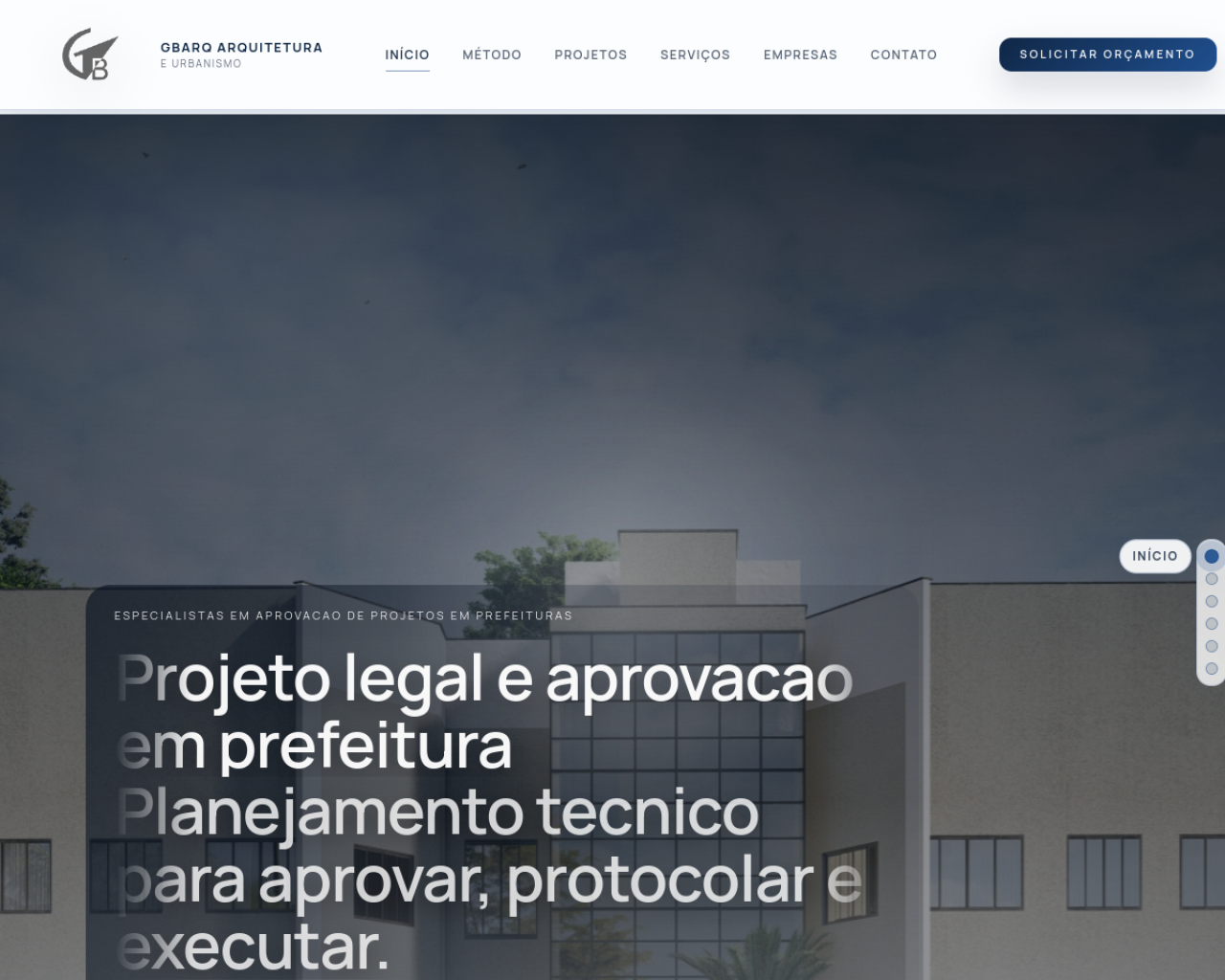Preview do site GBARQ Arquitetura e Urbanismo
