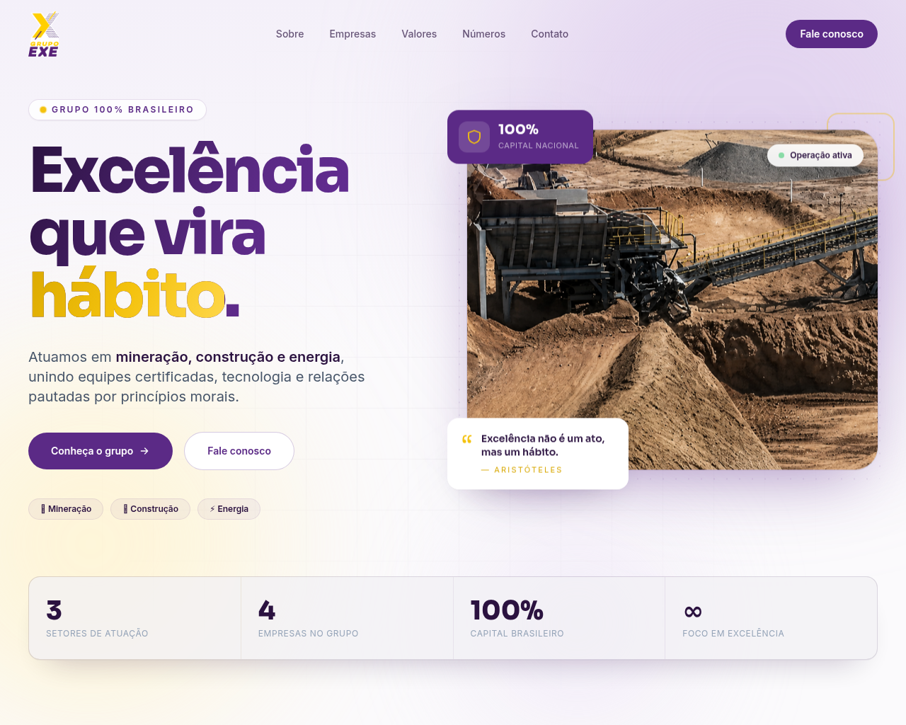 Preview do site Grupo EXE